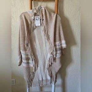 Striped Fringe Tassel Shawl Wrap Cape Coat Pullover Sweaters Cardigan